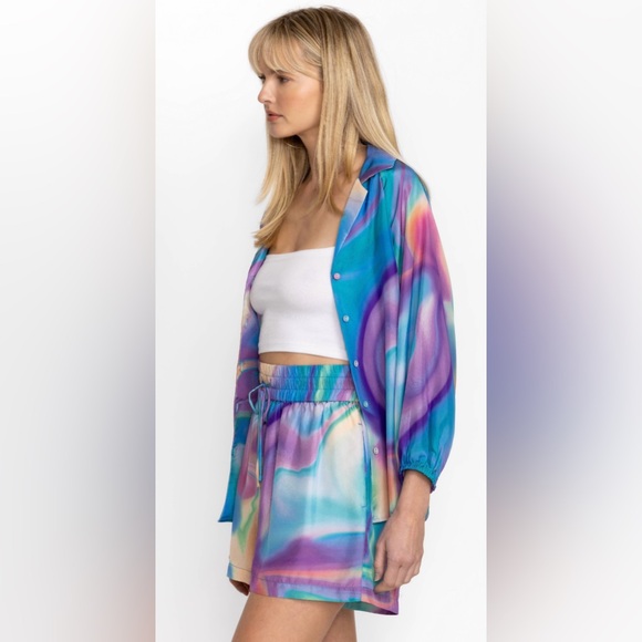 MERIDA MARBLE DRAWSTRING SHORT - Picture 4 of 8